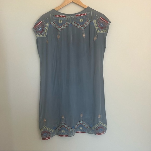 Sundance Blue Gray Dress with Tribal Embroidery - Picture 4 of 8